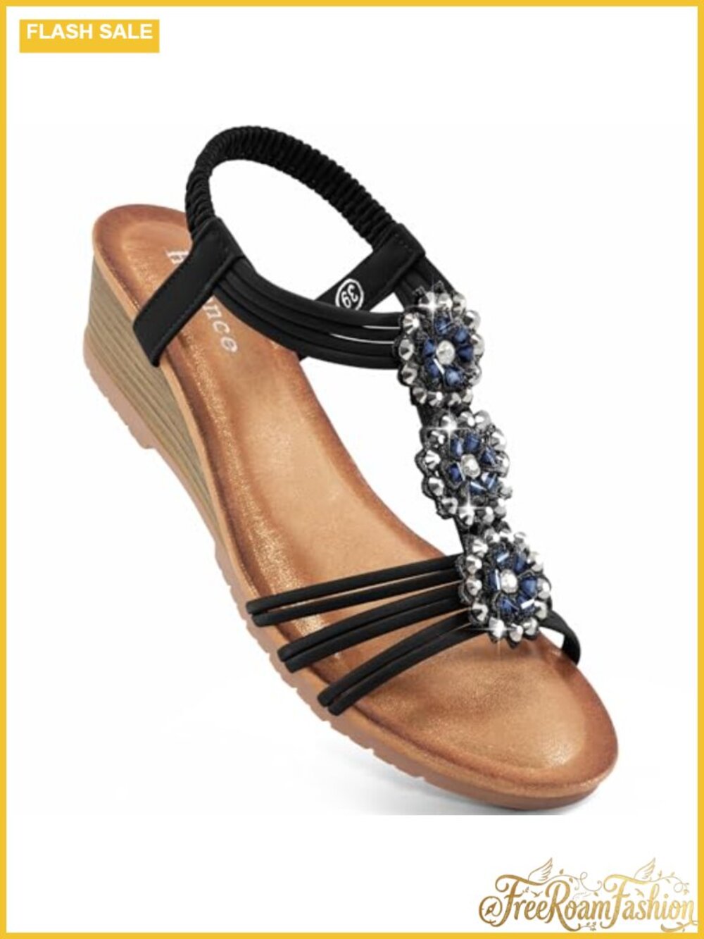 Womens Wedge Sandals Dressy Low Heel Slingback Comfortable Faux Leather